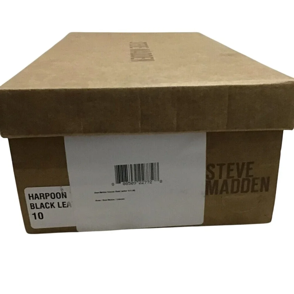 Steve Madden Harpoon Mens Black Leather Lace Up Round Toe Oxford‎ Size 10 New